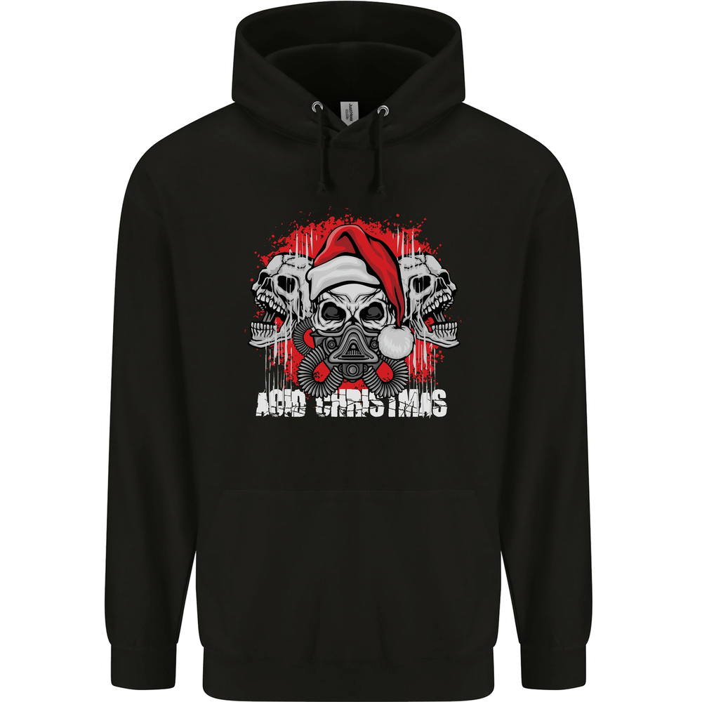 Acid Christmas Skulls Mens 80% Cotton Hoodie-image