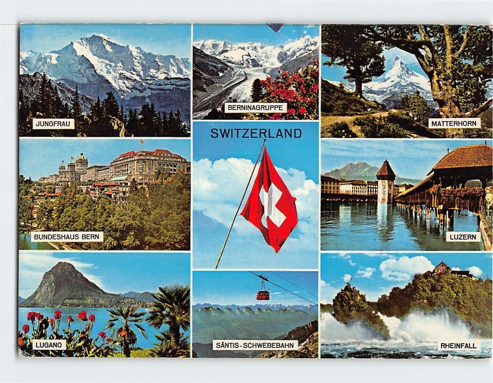 Postcard Multiple View Of Switzerland