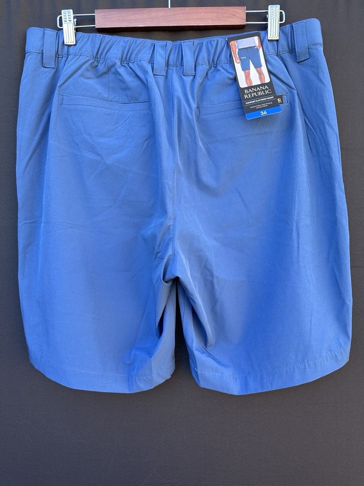 Banana Republic Comfort Flat Front Shorts Blue Size 36 Brand New with Tags