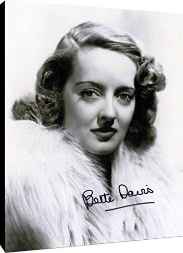 Metal Wall Art: Bette Davis Portrait Autograph Print