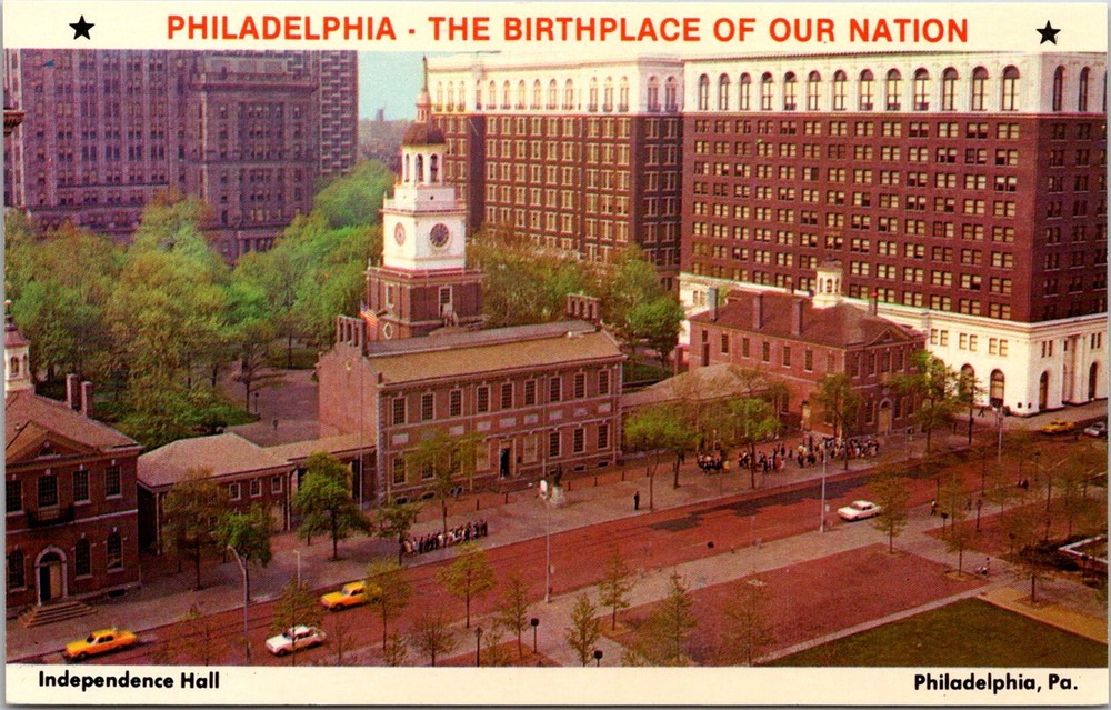 Dr Jim Stamps Postcard Philadelphia Independence Hall Street View Unposted