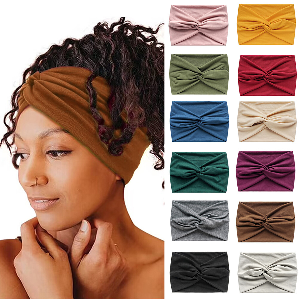 Sports Hair Accessories Twisted Extra Large Thick Hairband Pure Color DIY