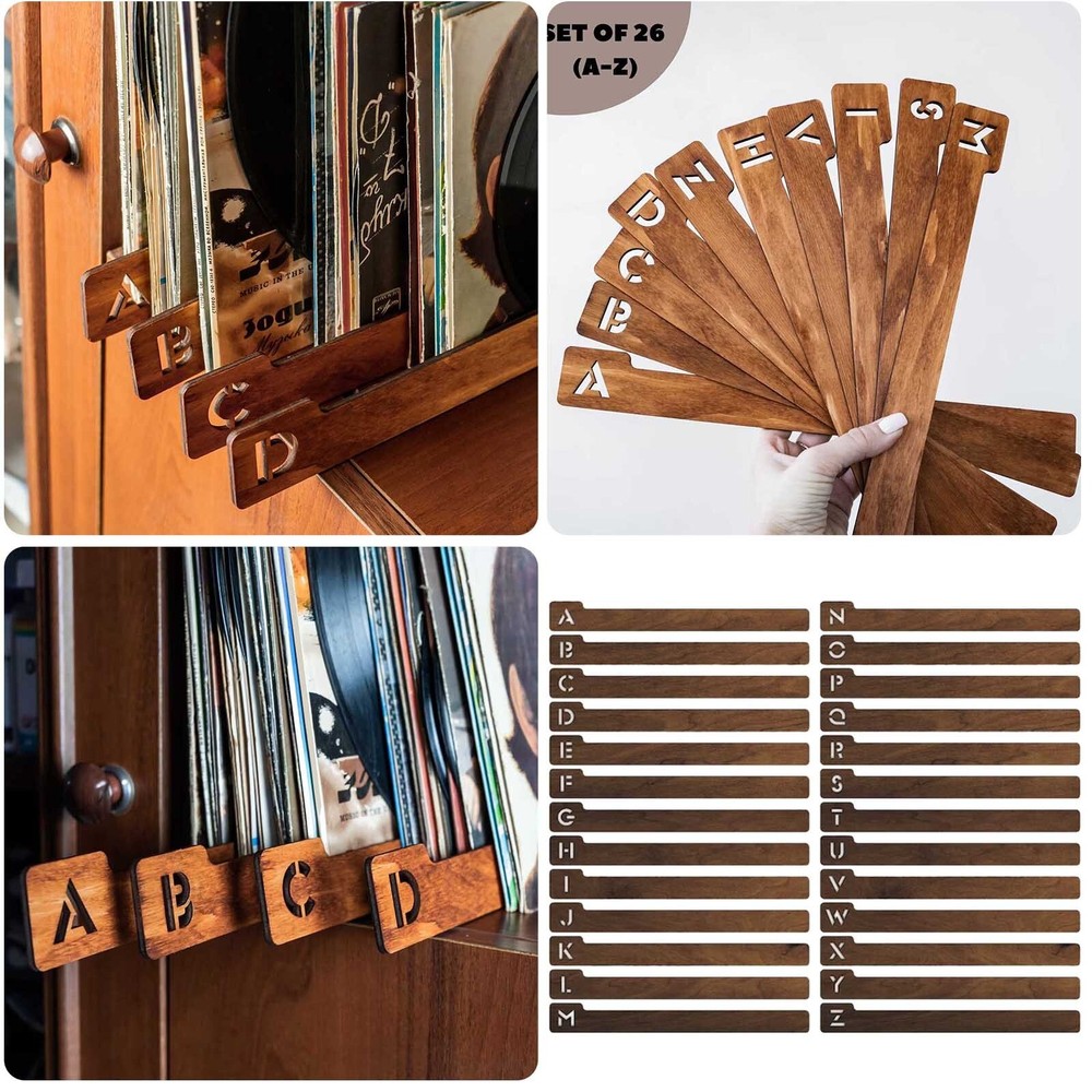 Vinyl Record Dividers Wooden Record Dividers Record Dividers Alphabet Album