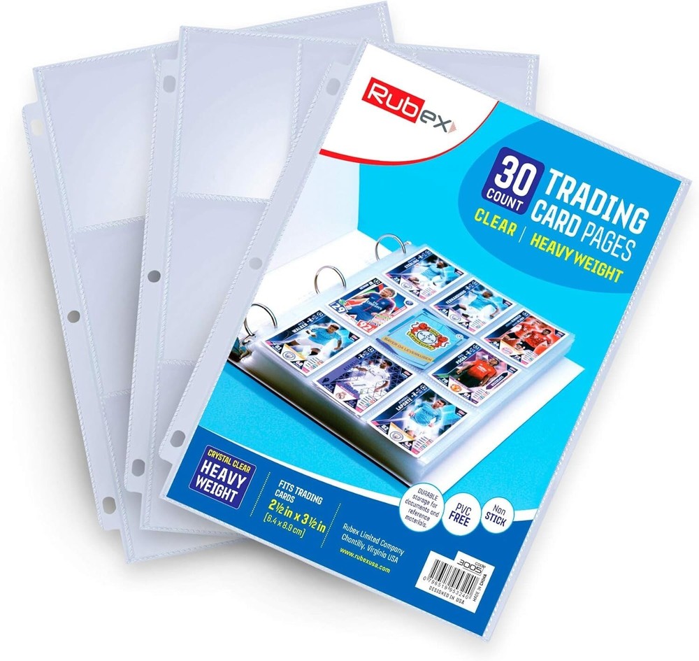 540-Pocket Baseball Card Binder Sheets - 3-Ring Sleeves for Trading Cards