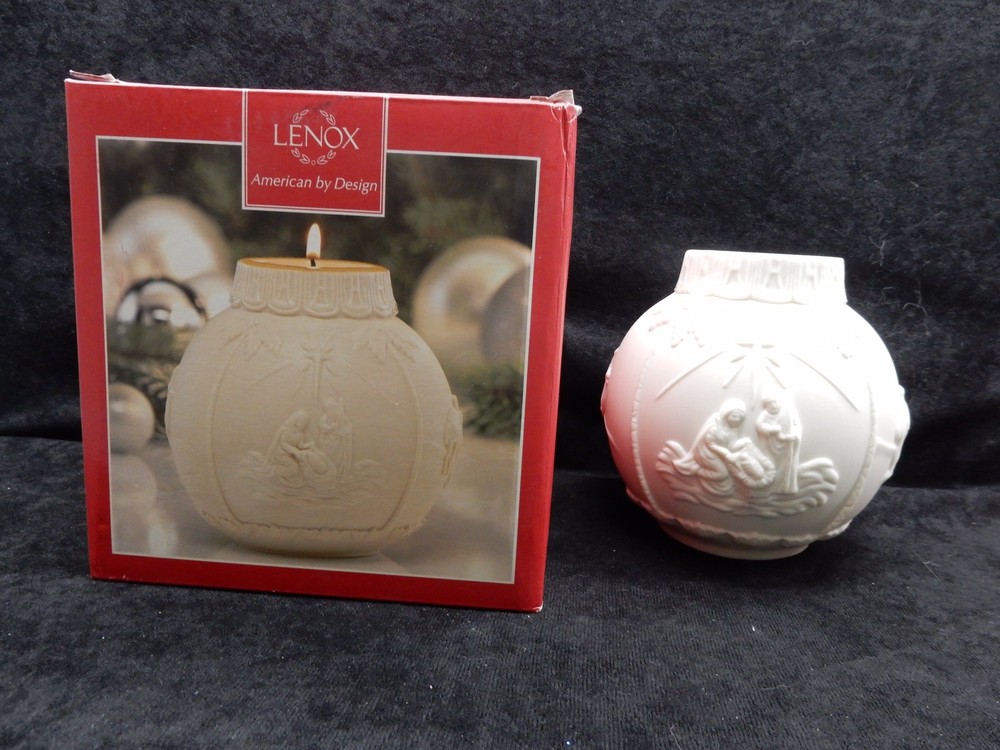 LENOX NATIVITY Votive Tealight Candle Holder Ornamental Glow  4” NEW