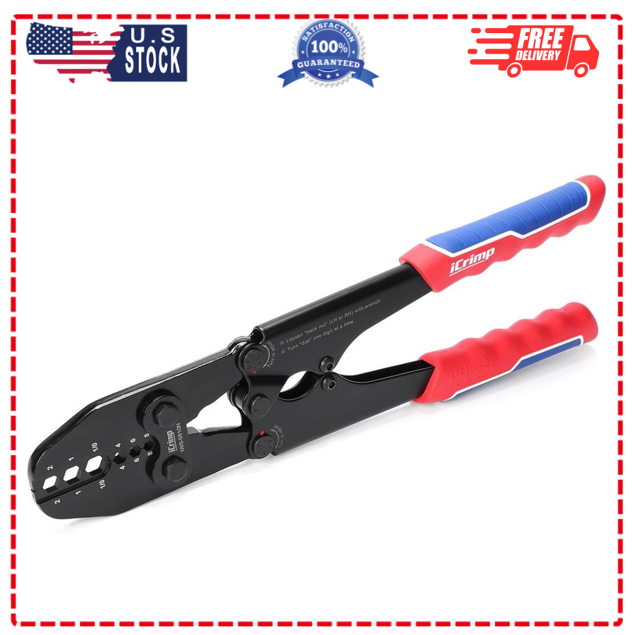 iCrimp Battery Cable Lug Crimping Tool AWG 8-1/0 Heavy Duty