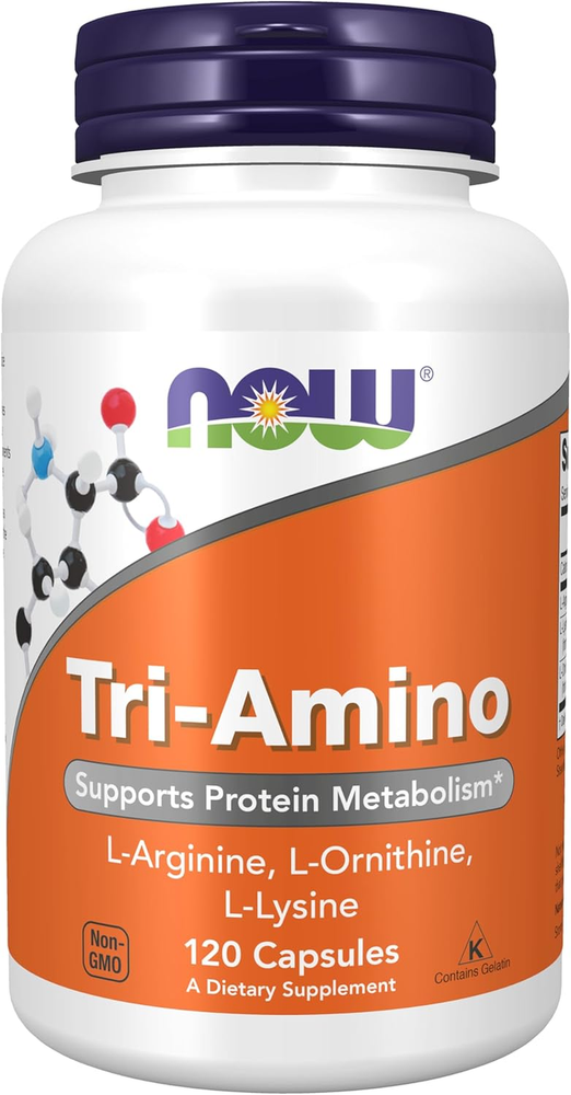 Supplements, Tri-Amino with L-Arginine, L-Ornithine, L-Lysine, Supports Protein