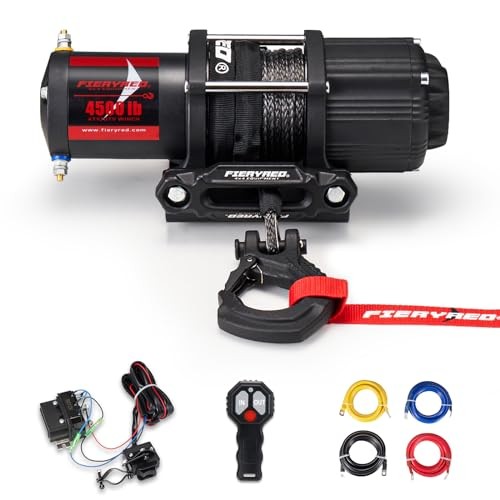 12V 4500 lb Electric Winch with Synthetic Rope for ATV/UTV Towing