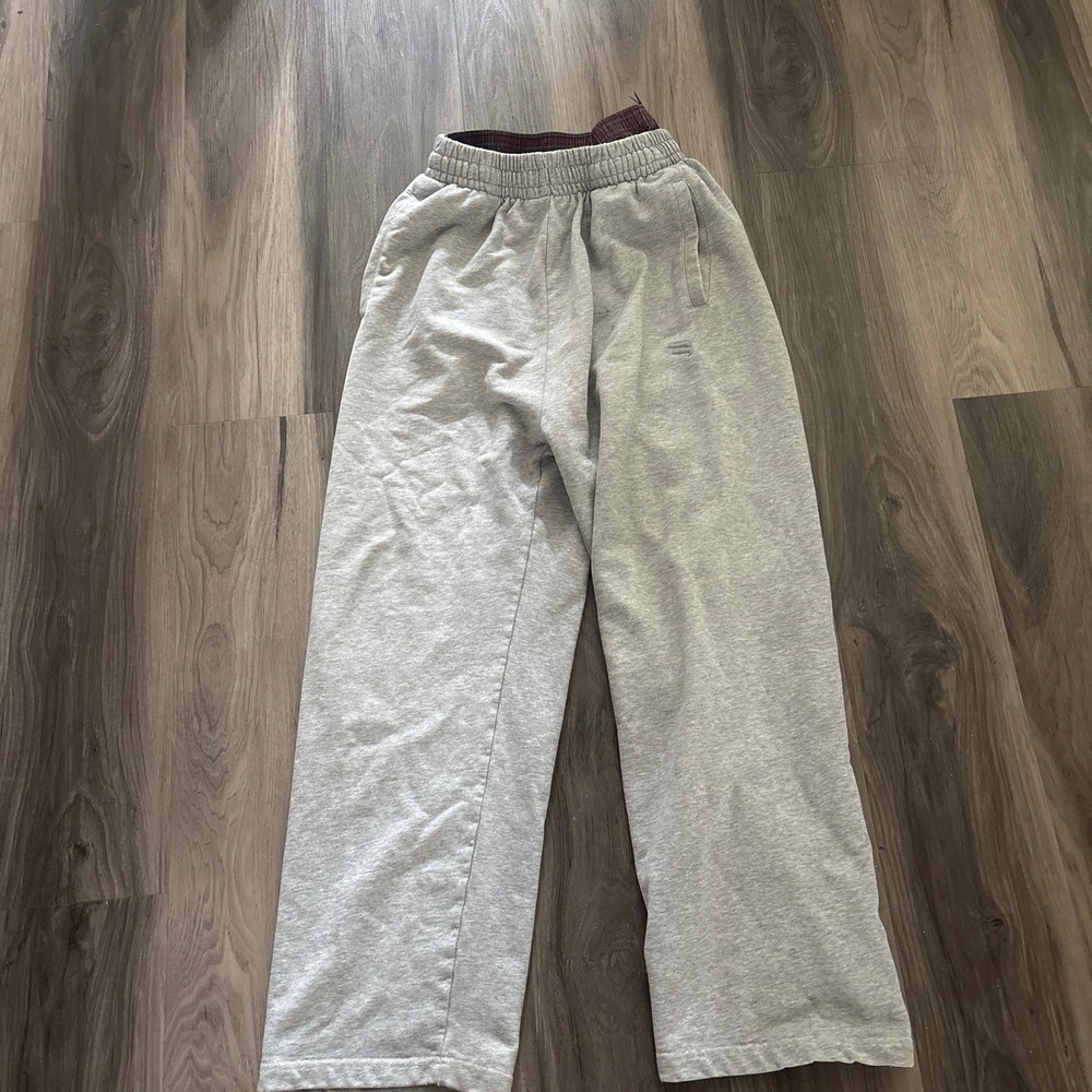 Balenciaga Gray Elastic Drawstring Waist Men's Regular Size Pants for Men