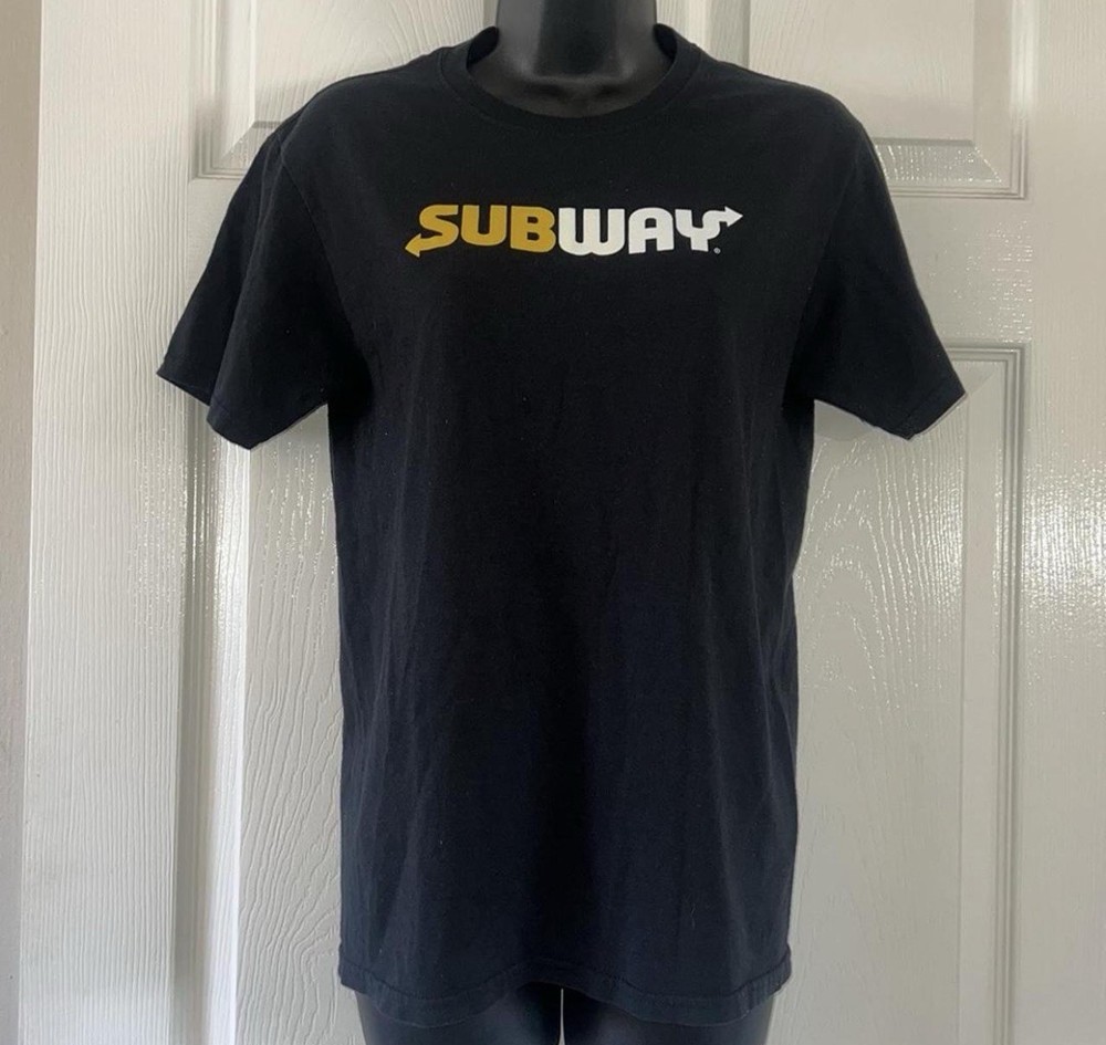 SUBWAY Black T-Shirt Logo Worker Staff Employee Restaurant Size XL Extra Large