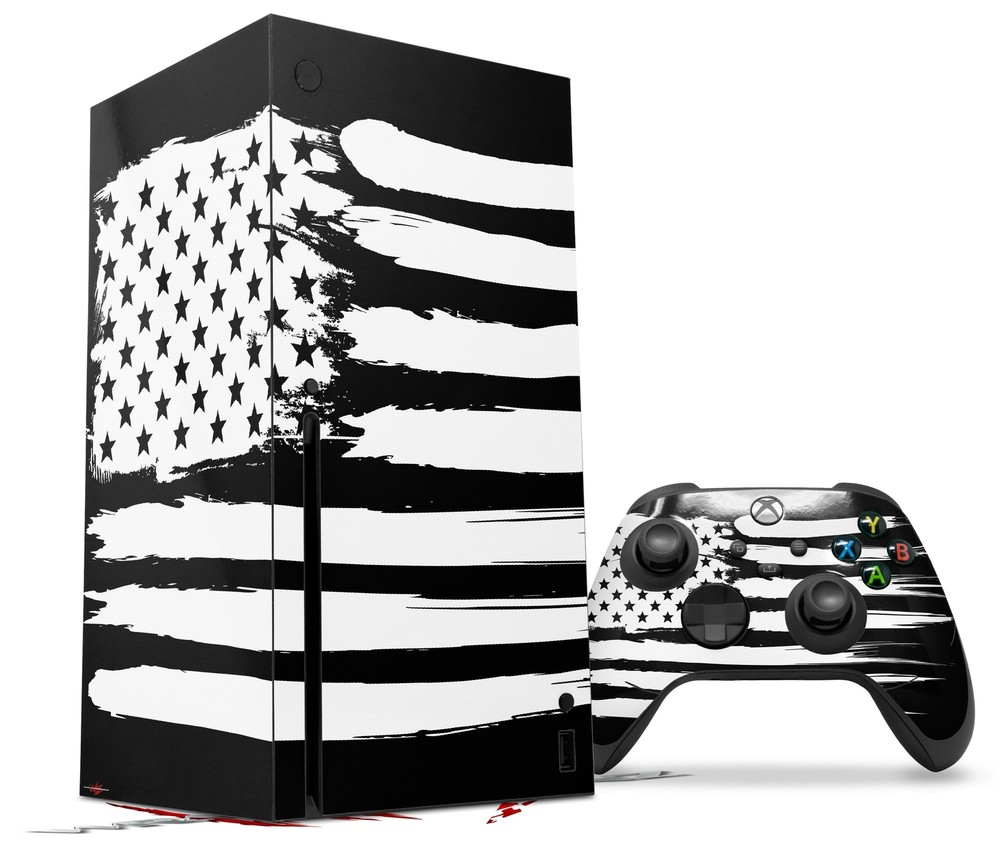 Skin Set for XBOX Series X Brushed USA American Flag