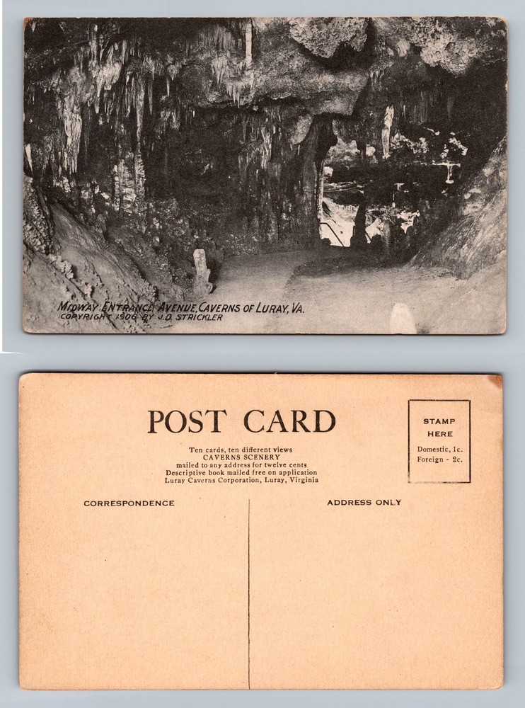 Luray, VA-Virginia, Midway Entrance Caverns Passageway Vintage Postcard
