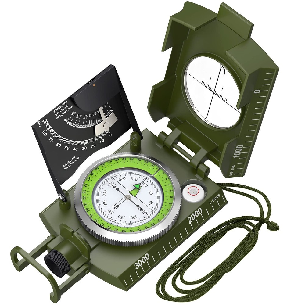 IP65 Compass Hiking Survival - Lensatic Sighting Compass for Camping Navigation,