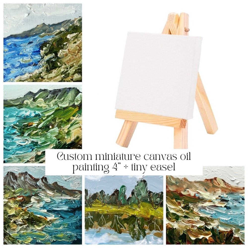 Custom Art Gift Miniature Canvas Easel Small Custom Painting Christmas Gift OOAK