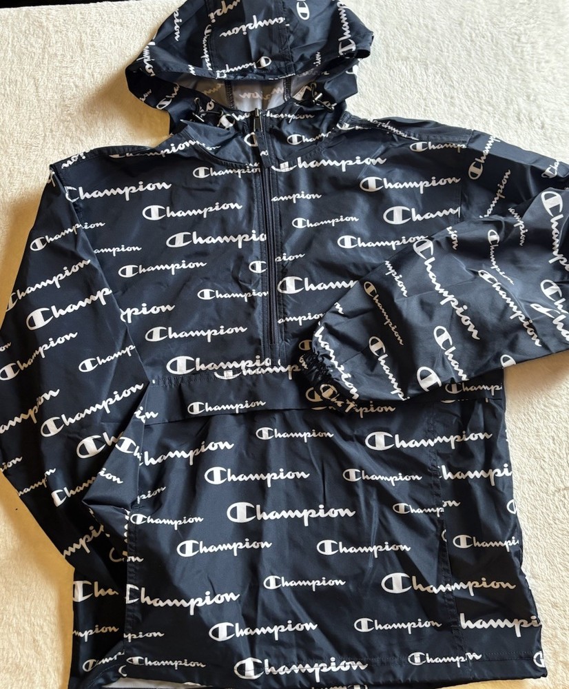 • Champion Pullover Hooded Windbreaker Jacket Men’s Size Small
