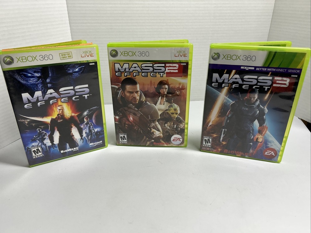 Mass Effect Trilogy 1 2 3 (Xbox 360) Complete w/ Manual - Tested Working