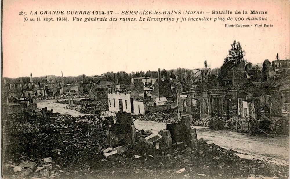 La Grande Guerre, 1914-17, Sermaize-les-Bains, Mar Postcard