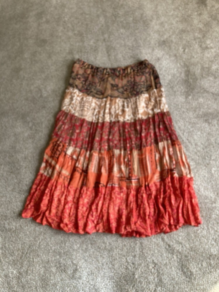 Coldwater Creek Women's Bohemian Colorful Tiered Maxi Skirt  Size XL  Gypsie