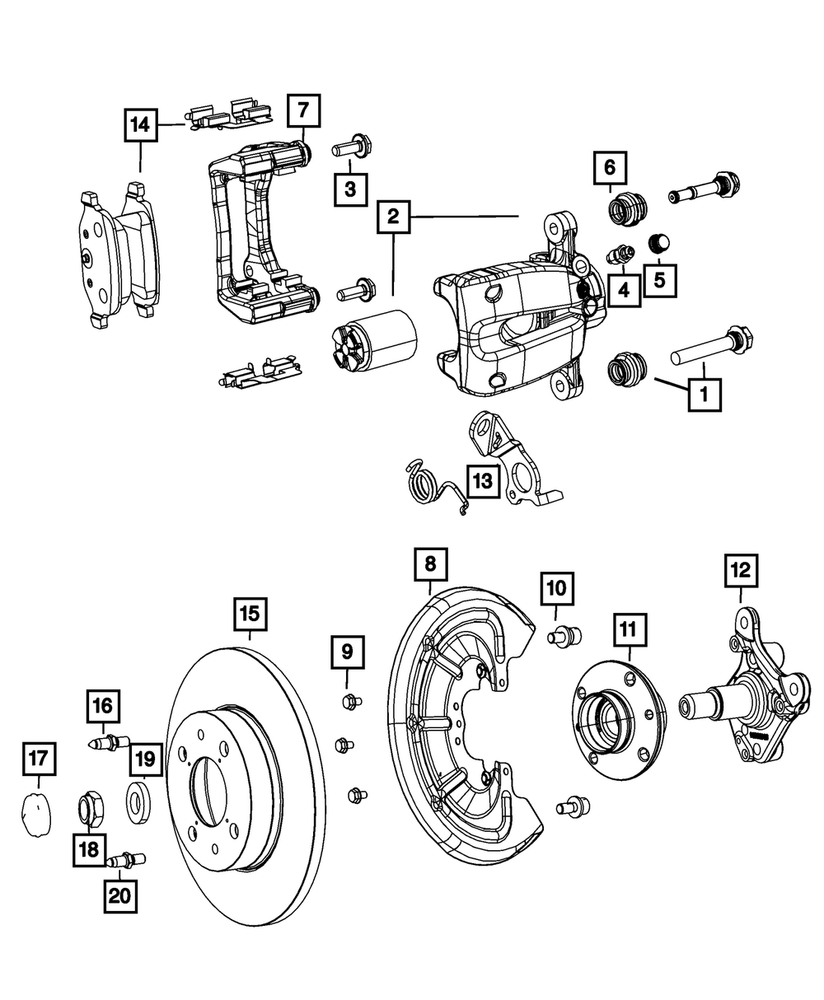 Genuine Mopar Disc Brake Caliper Assembly Right 68206116AA
