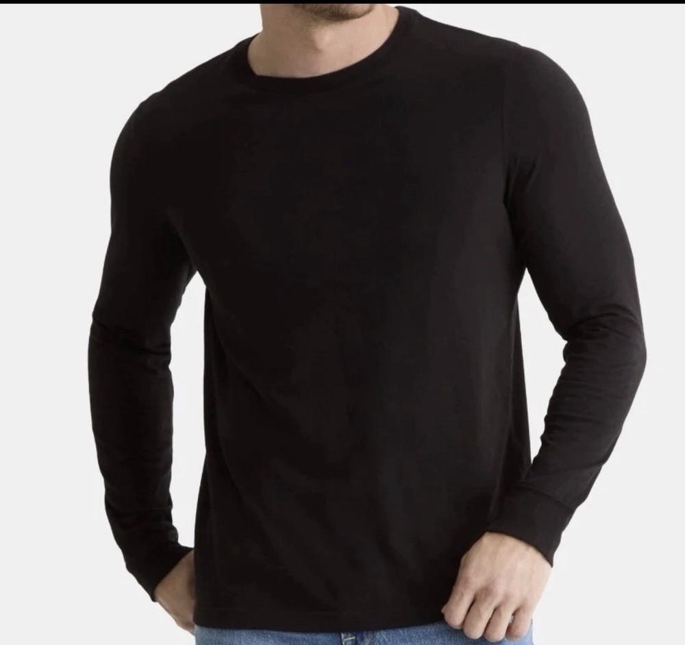 GEORGE Men’s 2XL (50-52) Long Sleeve Cotton Crew Tee T-Shirt  Grey