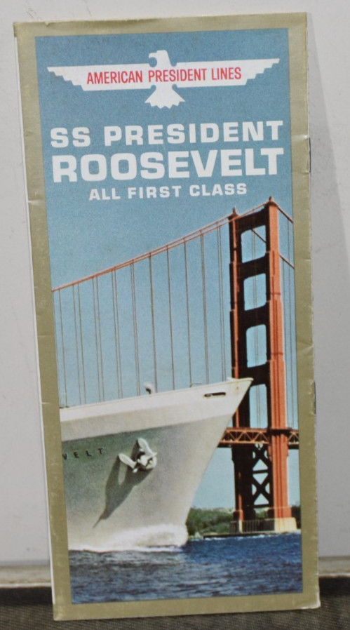 AMERICAN PRESIDENT LINES S.S Roosevelt All First Class BROCHURE Ship