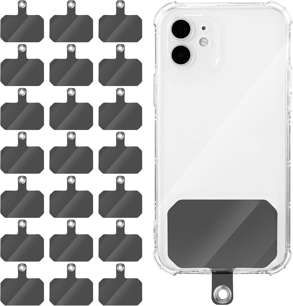 24 Universal TPU Phone Lanyard Tabs - Replacement Tether Patches for Phones  