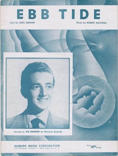 Ebb Tide, Vic Damone photo  Vintage Sheet Music 1953