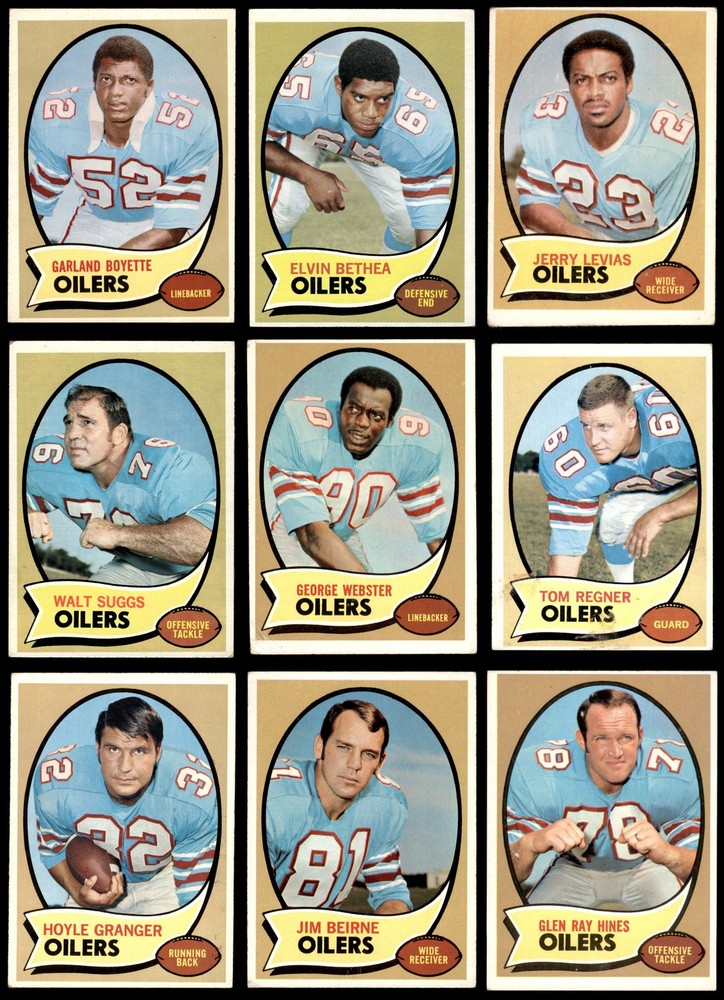 1970 Topps Houston Oilers Team Set 3.5 - VG+ 7290117