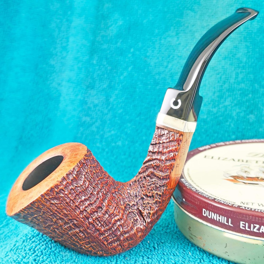 MINT IL CEPPO CLASSIC BIG 3/4 BENT DUBLIN FREEHAND Italian Estate Pipe w/ SILVER