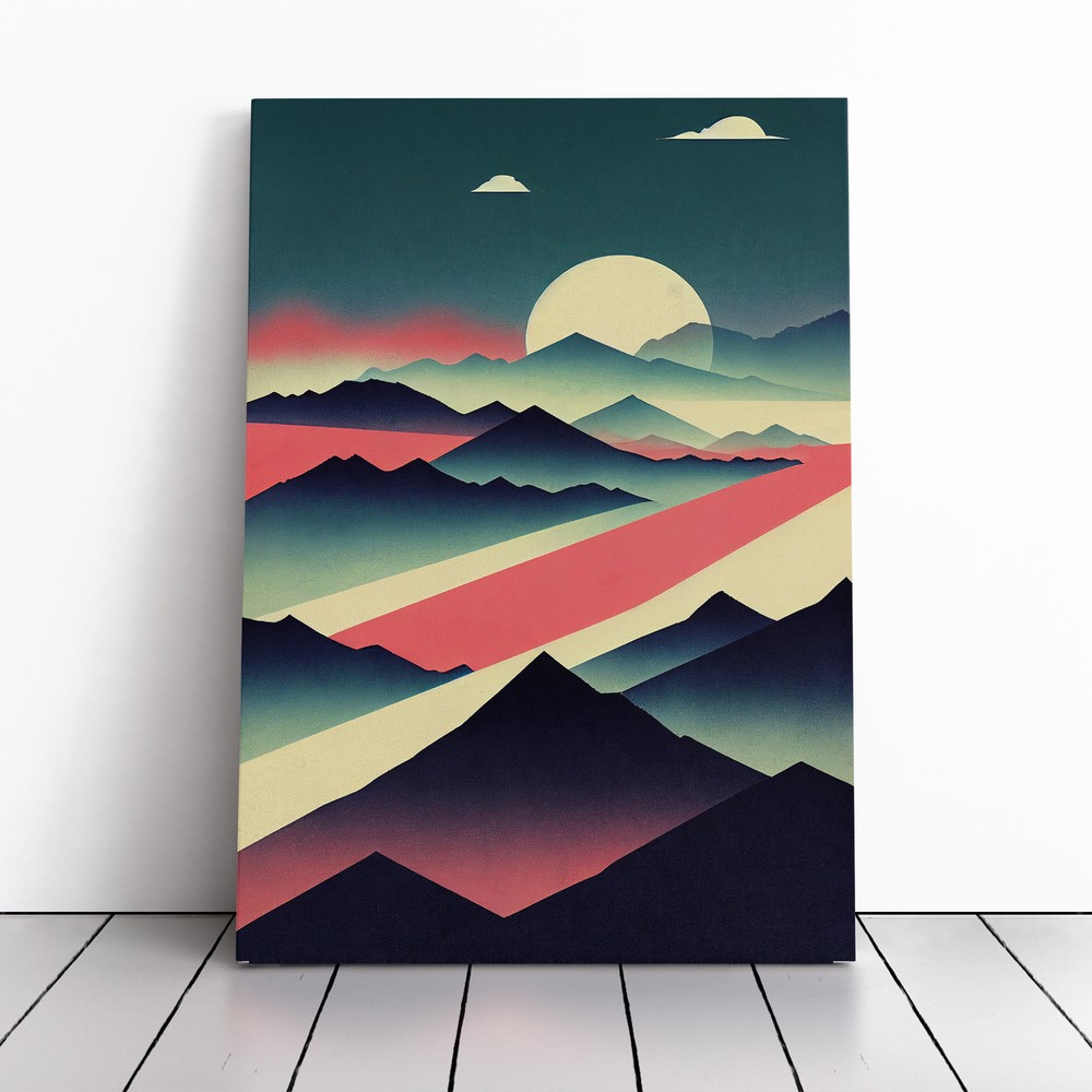 Surreal Mountain Landscape No.2 Canvas Wall Art Print Framed Picture Home Decor