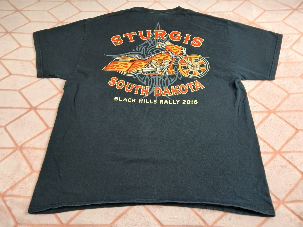 Sturgis Motorcycle Rally Black Hills SD 2013 Graphic Black T Shirt Mens XL Biker