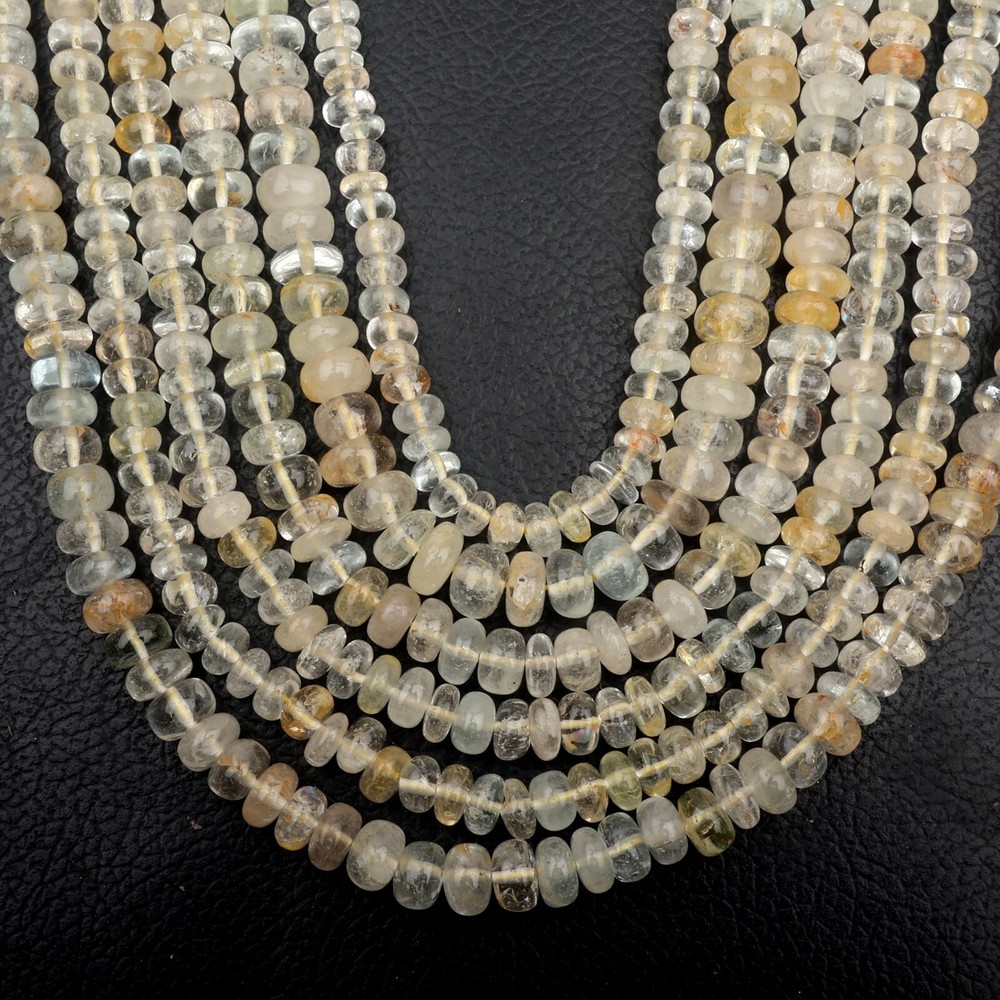 Natural Golden Topaz Beads 8 Inch Strand 6-7 MM Beads Smooth Rondelle Beads