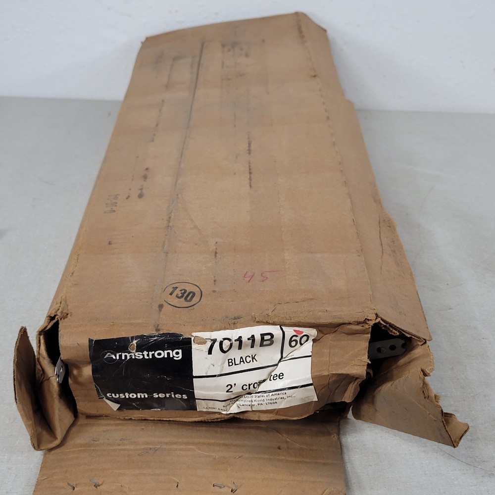 Armstrong 7011B Black 2 Foot Drop Ceiling Cross Tee Box of 60 Pieces