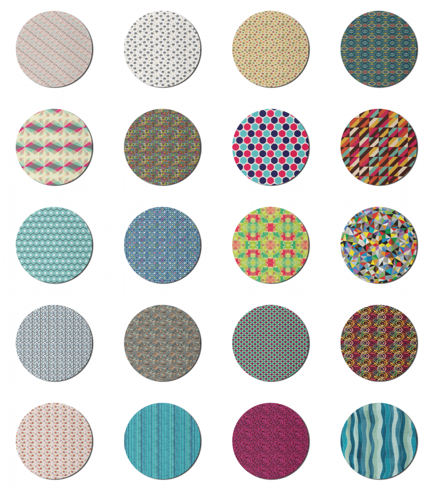 Ambesonne Vintage Abstract Round Non-Slip Rubber Modern Gaming Mousepad, 8