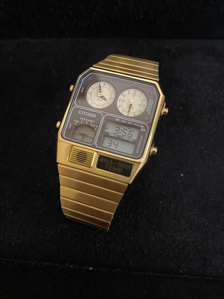 CITIZEN ANA-DIGI TEMP reprint model watch gold JG2103-72X from japan NEW