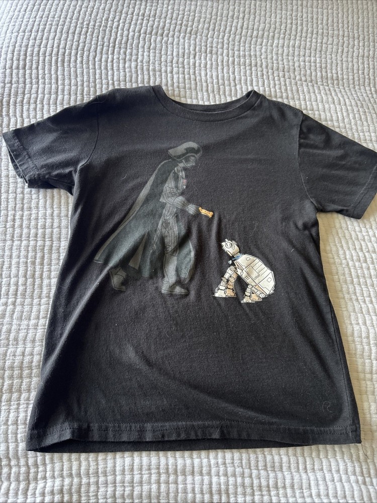 Star Wars Darth Vader Dog Puppy Black T Shirt Kids Children Boys Size Small