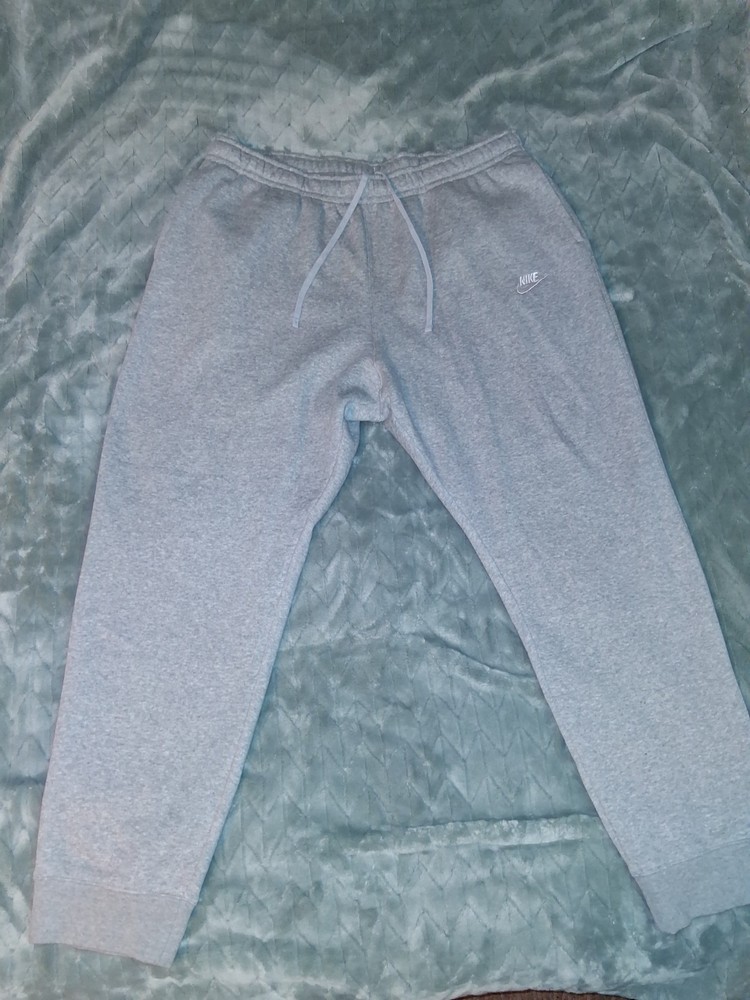 Nike Men's 3XL Tall Gray Fleece Sweatpants Big & Tall Tapered Elastic Waist
