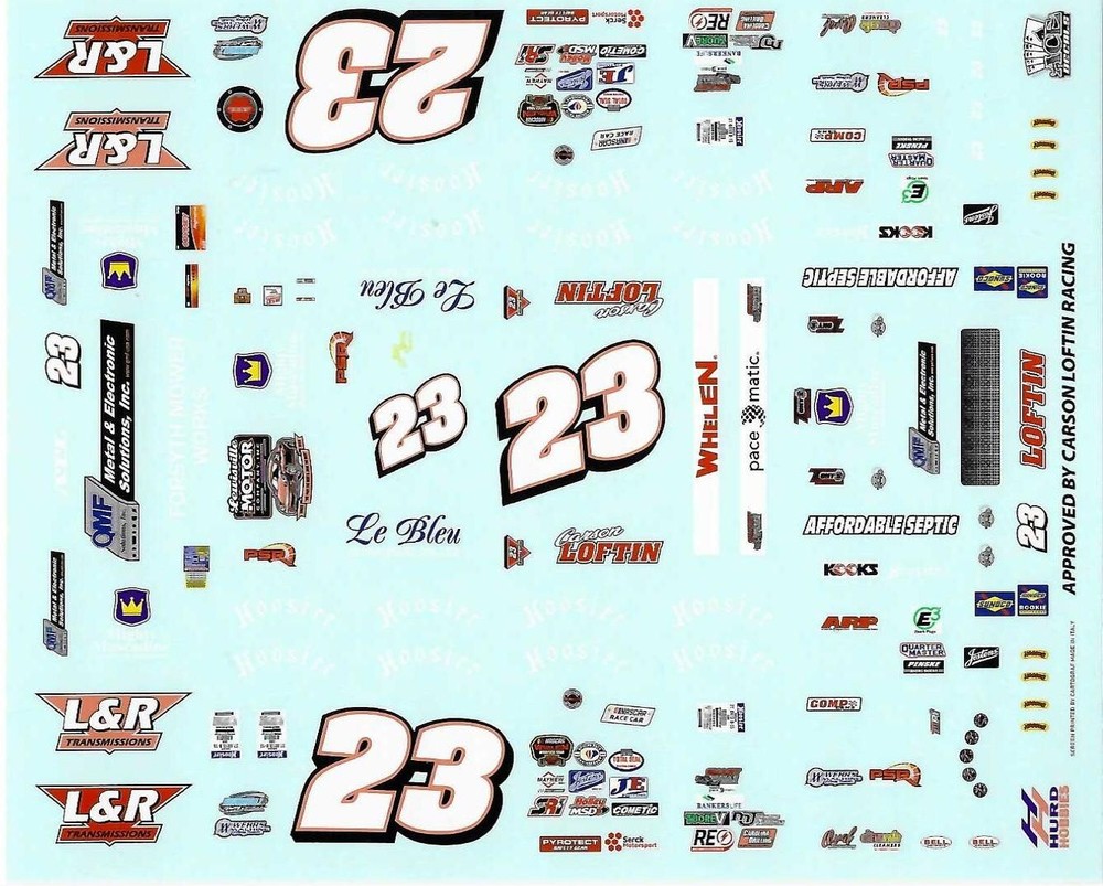 Carson Lofton Modified 1/25 Nascar decal set by Ace Decals #23-image