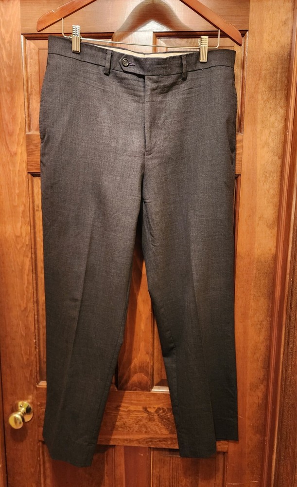 Ralph Lauren Men's Dress Slacks Grey Wool  Total Comfort 33 X 30