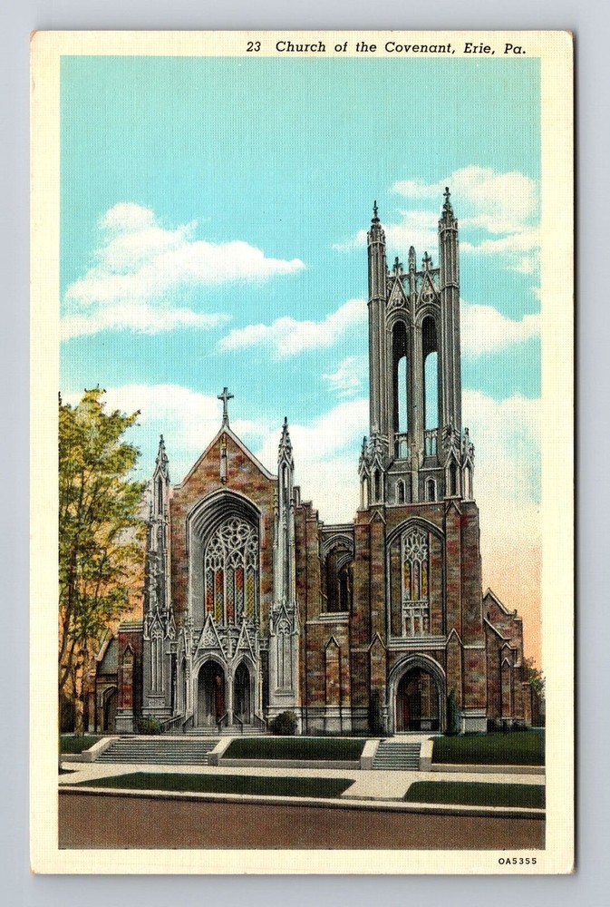 Erie PA-Pennsylvania, Historic Church Of The Covenant, Antique Vintage Postcard