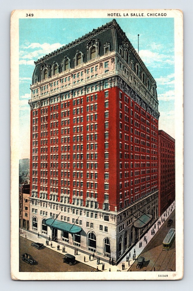 Postcard Illinois Chicago IL Hotel La Salle 1930s Unposted White Border