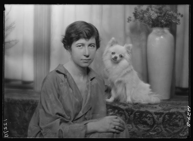 Photo:Stimson, Henry B., Mrs., with dog, portrait photograph