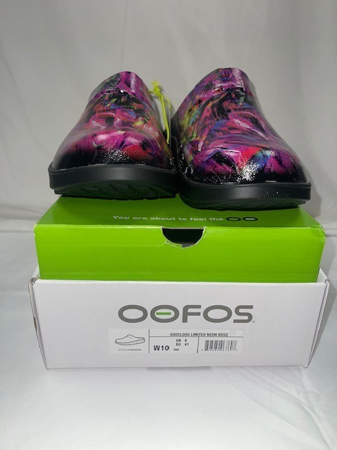 OOFOS OOOClog  Limited Neon Rose Clogs Womens Size 10