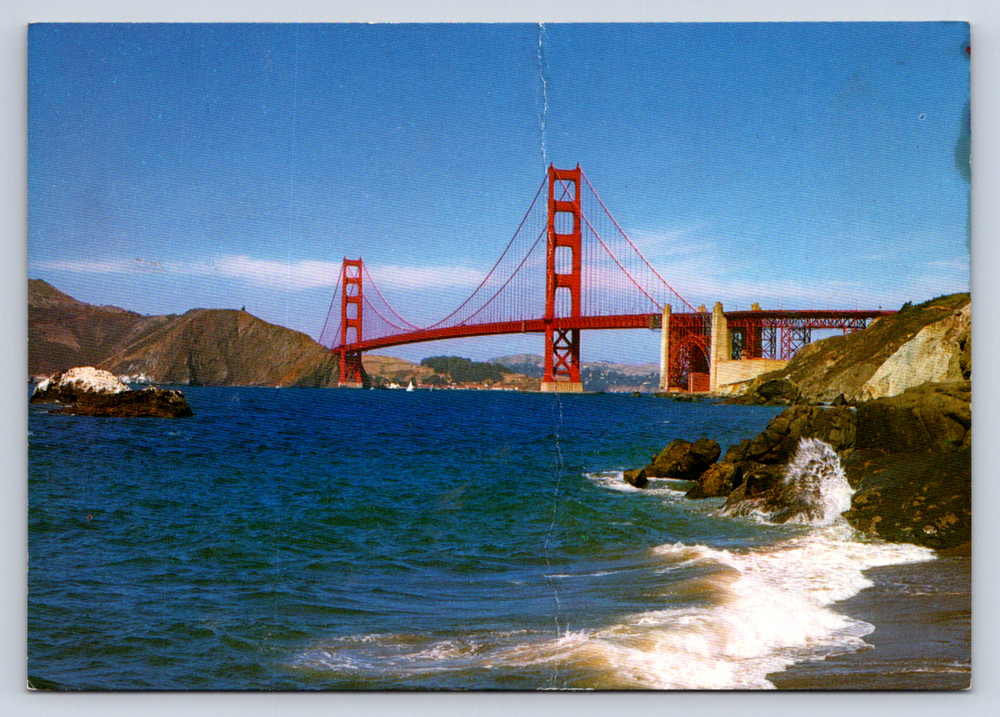 Vintage Postcard Golden Gate Bridge San Francisco California