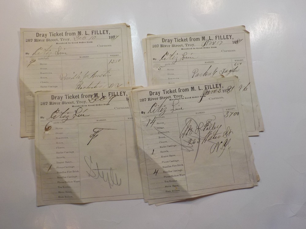 11 Antique Documents 1800s Troy New York Shipping Papers Lot Transportation VTG