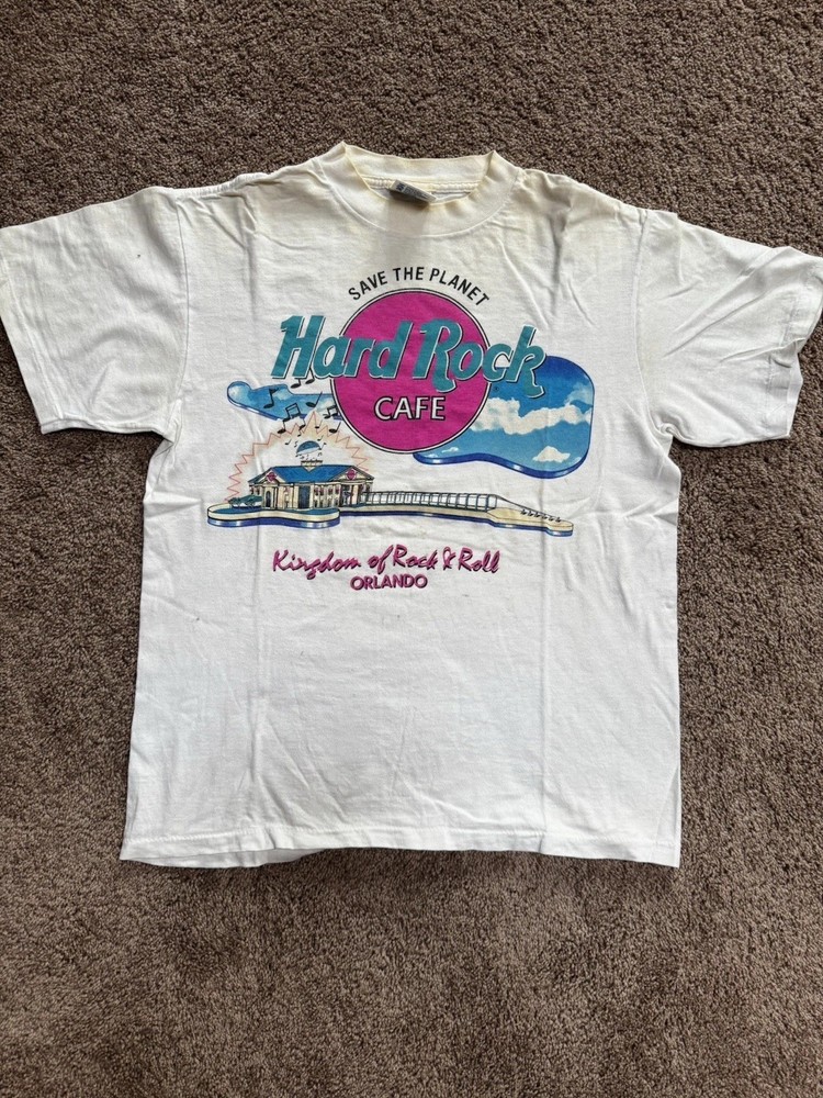 Vintage Hard Rock Cafe T Shirt Made In USA Size Medium Orlando