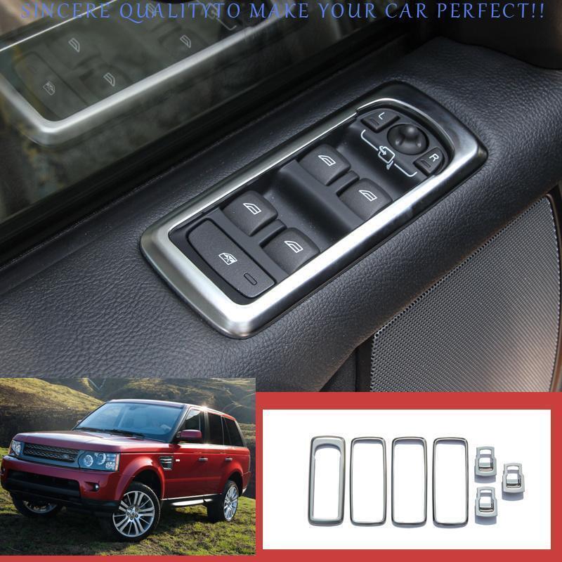 For Range Rover Sport 2010-2013 Matte Silver Glass Window Lifting Lock Panel 7PC