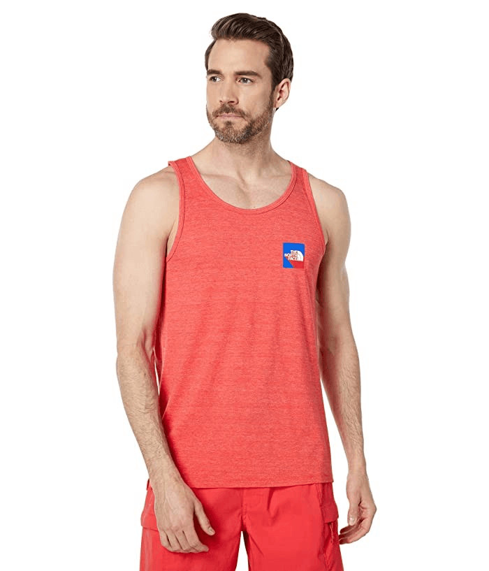 The North Face Men S Americana Tri-Blend Tank Horizon Red Heather-2XL
