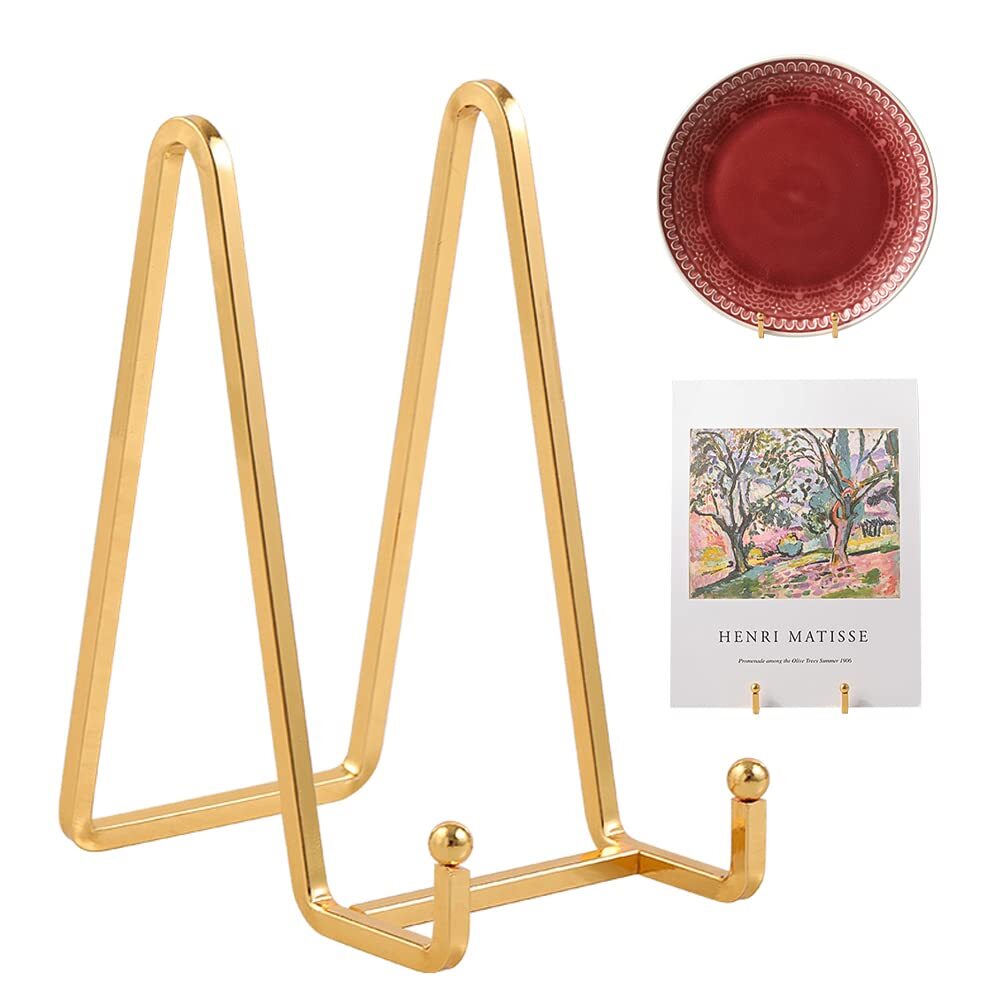 Plate Holder Easel Display Stand - 6 inch Metal Plate Stands for Display - Ta...