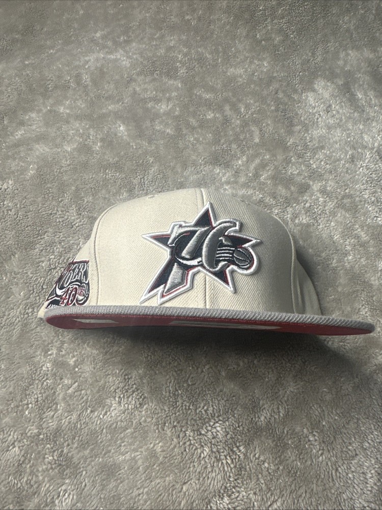 NWS Philadelphia 76ers Chain Stiched Mitchell & Ness Snapback Hat NBA Two Tone